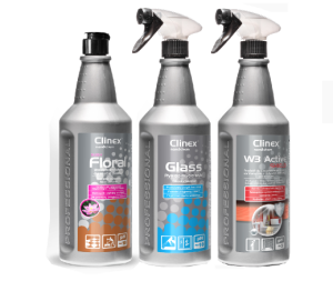 CLINEX Zestaw środków do sprzątania Glass Blush W3 Active