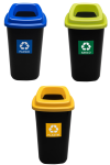 KOSZE DO SEGREGACJI ŚMIECI 28l PLASTIK, PAPIER, SZKŁO -ZESTAW 