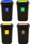 Zestaw 4 koszy do segregacji śmieci 90l QUATRO