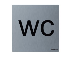 Tabliczka Piktogram WC, Stal Matowa