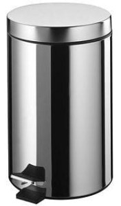 Kosz na Śmieci 30l Okrągły z Pedałem Stal Chromowana