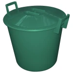 Pojemnik Ogrodowy 40l | Wiadro Ogrodowe z Pokrywą Zielone