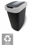 Kosz do Segregacji Śmieci 25l Szary na Odpady Zmieszane | Klip Bin
