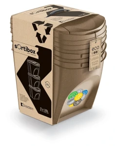 Zestaw Koszy do Segregacji Śmieci 3x25l | Sortibox Eco Wood