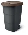 Wheeler 95L Kosz Ogrodowy na Kółkach Brązowy na Bioodpady
