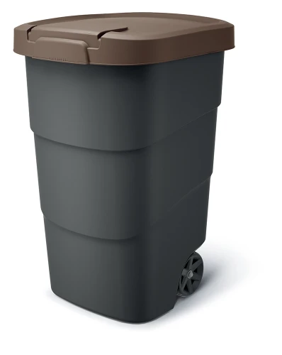Wheeler 95L Kosz Ogrodowy na Kółkach Brązowy na Bioodpady