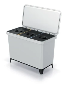 Sortownik na Śmieci do Segregacji Odpadów 3x10l Popielaty | Systema