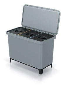 Sortownik na Śmieci do Segregacji Odpadów 3x10l Szary | Systema