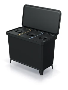 Sortownik na Śmieci do Segregacji Odpadów 3x10l Czarny | Systema