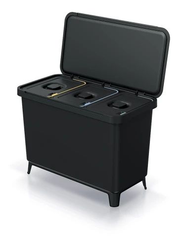 Sortownik na Śmieci do Segregacji Odpadów 3x10l Czarny | Systema
