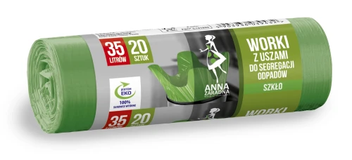 Worki na Szkło 35l | Zielone z Uszami 20szt. | do Segregacji