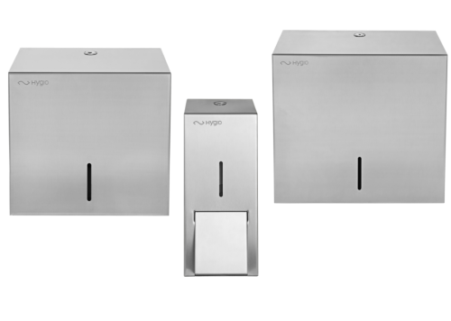 Hygio Prestige | Zestaw Łazienkowy 3w1 | Pojemnik na Papier + Pojemnik na Ręczniki ZZ Maxi + Dozownik 800ml