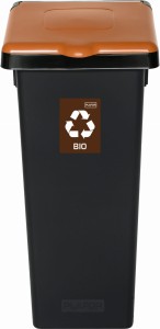 Kosz do Segregacji Śmieci 53l | Czarno-Brązowy | na Bioodpady | Flap Bin