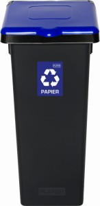 Kosz do Segregacji Śmieci 53l Plafor Czarno-Niebieski | na Papier | Flap Bin