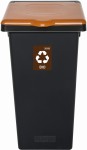 Kosz do Segregacji Śmieci 73l | Czarno-Brązowy | na Bioodpady | Flap Bin