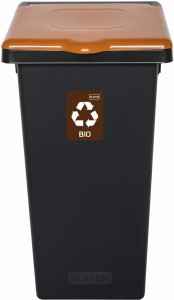 Kosz do Segregacji Śmieci 73l | Czarno-Brązowy | na Bioodpady | Flap Bin