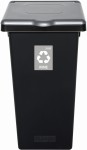 Kosz do Segregacji Śmieci 73l | Czarno-Szary | na Odpady Zmieszane | Flap Bin