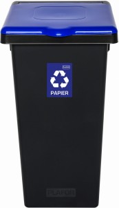 Kosz do Segregacji Śmieci 73l Plafor Czarno-Niebieski | na Papier | Flap Bin