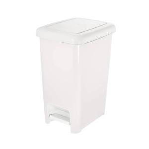  Kosz Plastikowy 25l | Otwierany Przyciskiem Pedałowym | Biały 