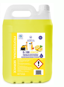 Preparat Do Maszynowego i Ręcznego Mycia Posadzki Podłogi  Adeva  D-100 Lemon 5L