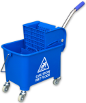 WÓZEK JEDNOWIADERKOWY 20L niebieski+ WYCISKARKA MOPA